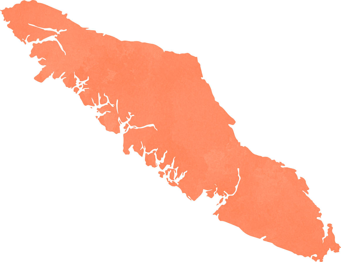 Vancouver Island, orange, on transparent