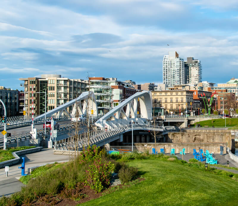 An image of the Johnson Street Bridge in Victoria BC.