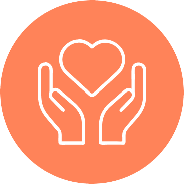 Icon, heart in hands