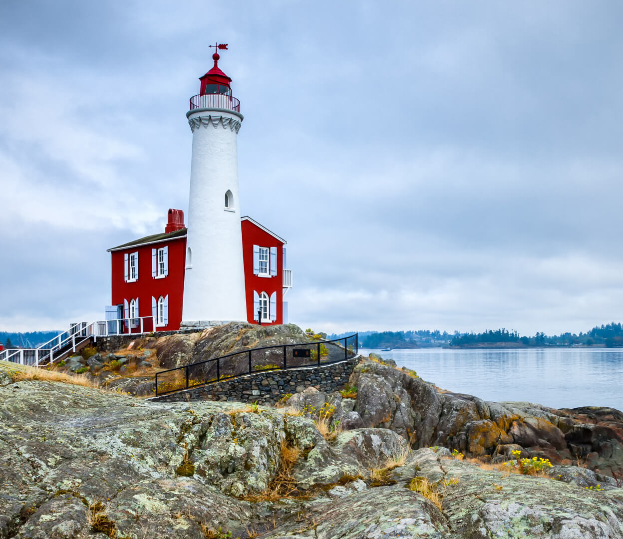 An image of Fisgard Lighthouse at Fort Rodd Hill Park.
