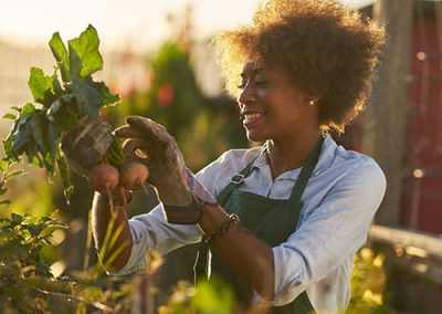 Woman working in Community Garden