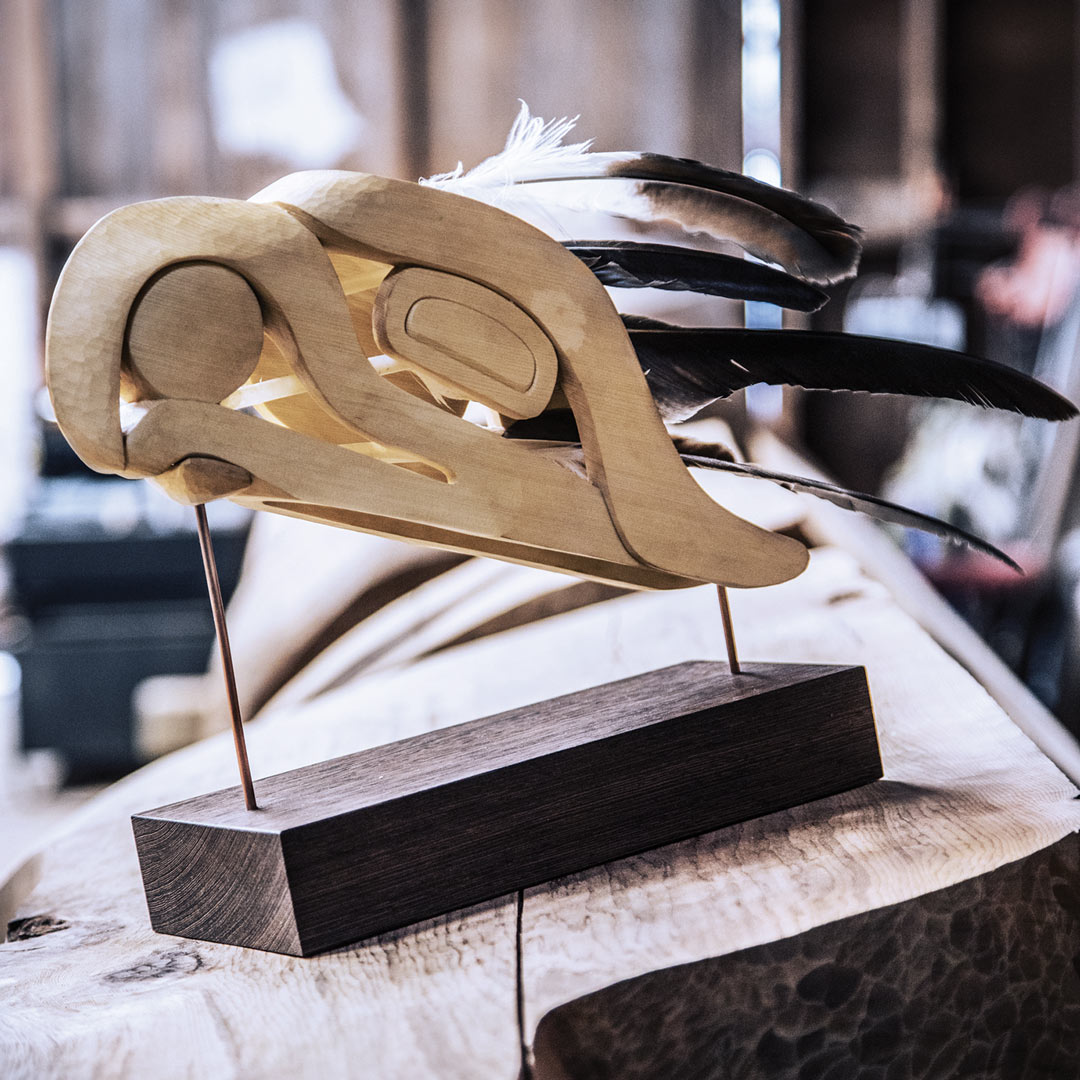eagle-carving Victoria Foundation building