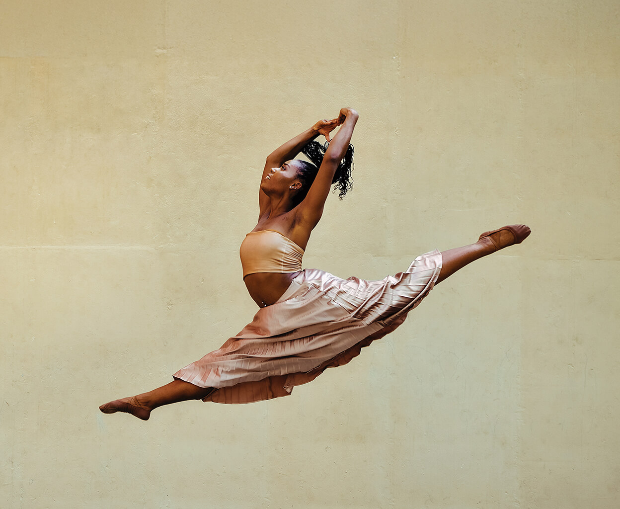 Dancer mid-leap