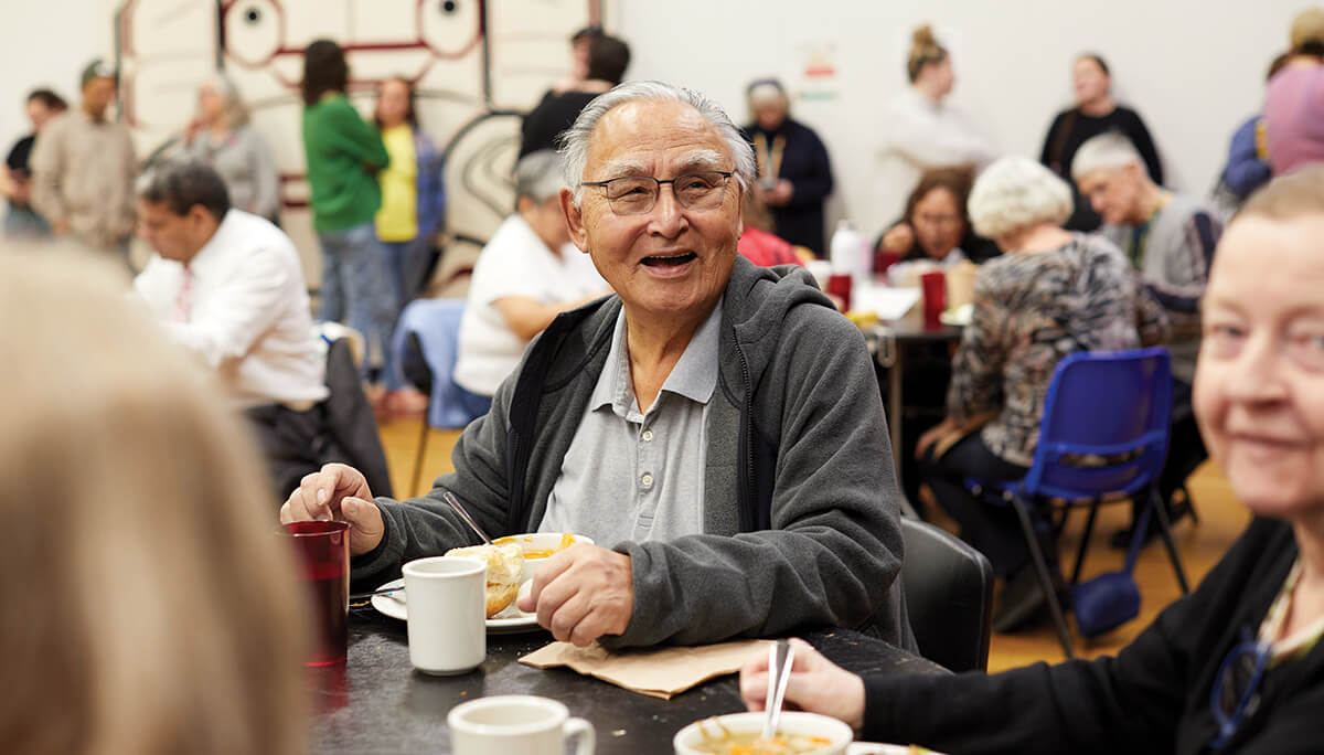 Seniors enjoying their lunch
